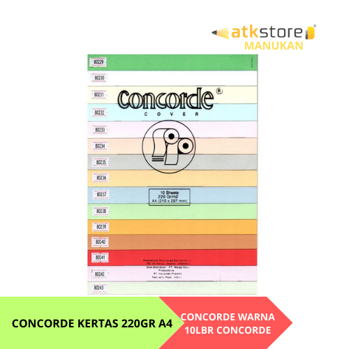 

Concorde Kertas Cover A4 220gsm Warna 10 Lembar