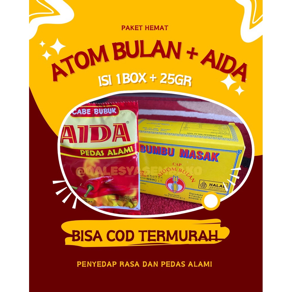 BUMBU PENYEDAP RASA ATOM BULAN 1BOX+ AIDA 25gr