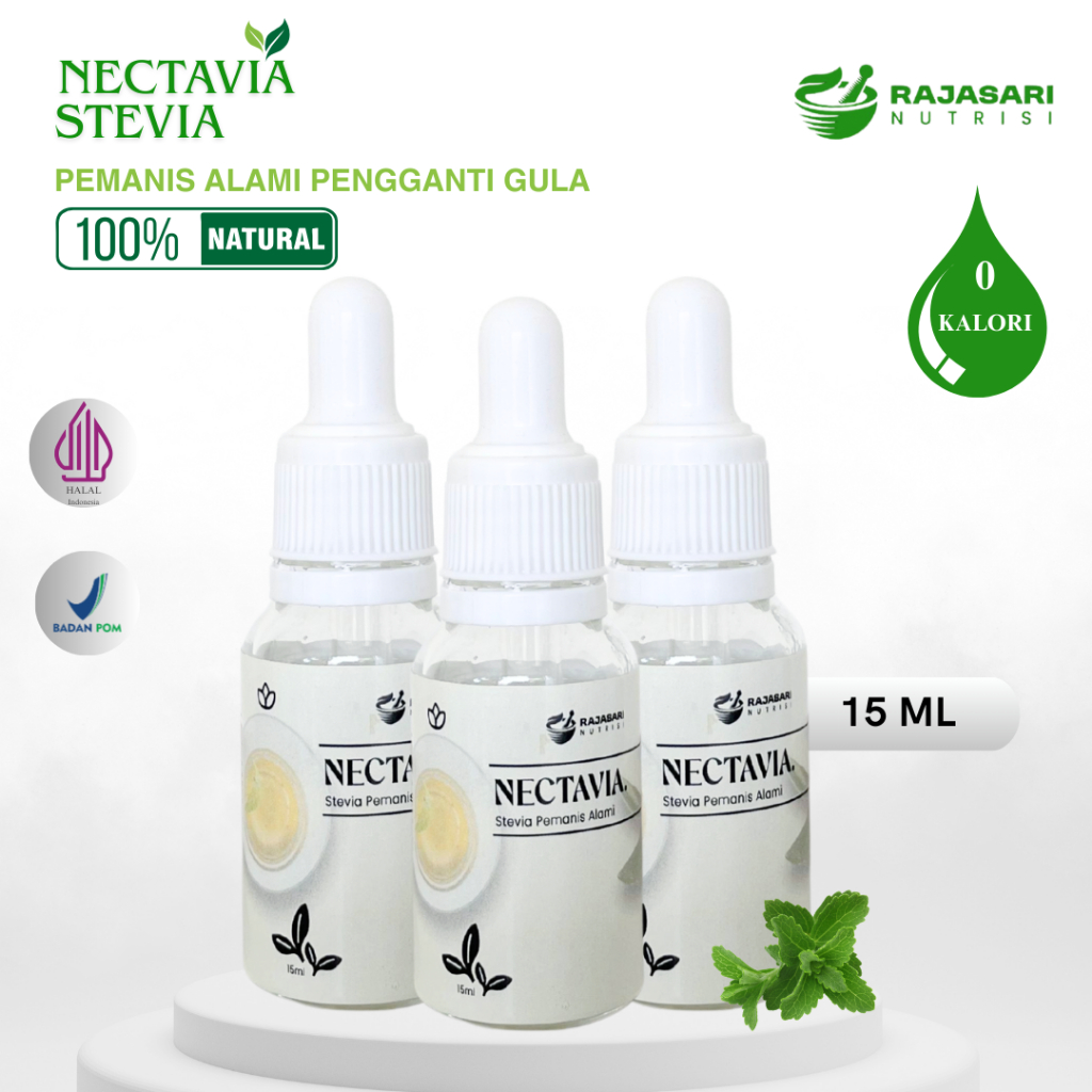 

[DAPAT 3] Bundle 3 Nectavia Stevia Tetes 15 ML - Pemanis Alami - Rendah Kalori - Pengganti Gula