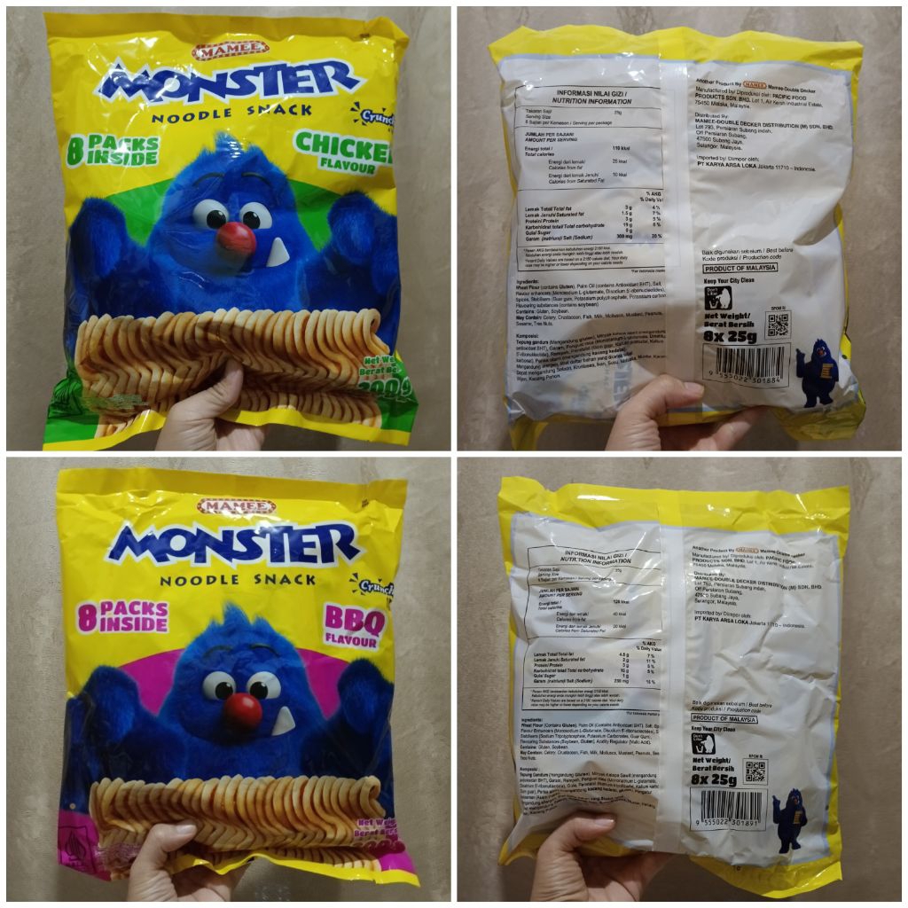 

Mamee Monster 8x25gr 200gr Ayam Barbeque Bbq Mie Kremes