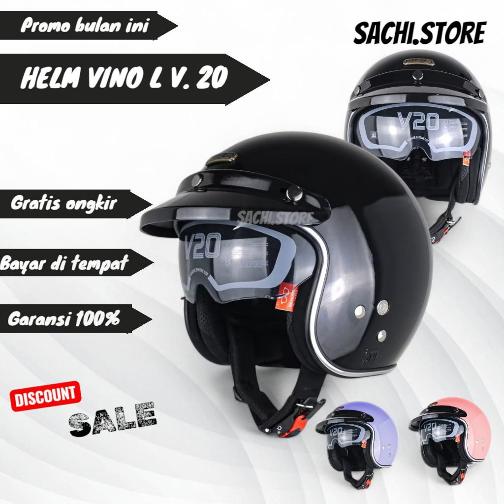 Helm Bogo Retro NIELS Fino Dewasa SNI – Inner Visor + Pet Retro | helm retro original