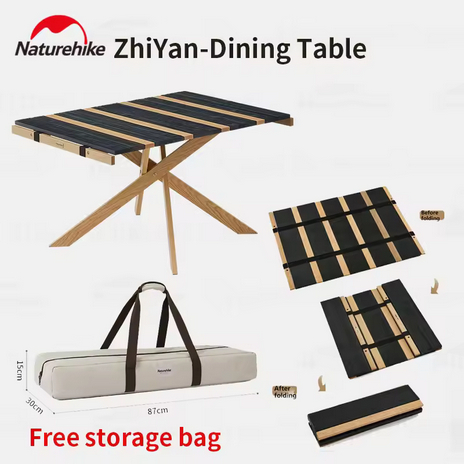 MEJA MAKAN KAYU PORTABLE NATUREHIKE CNH22JU026