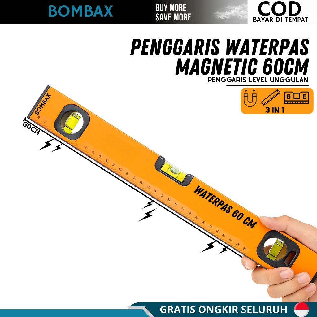 

Penggaris WATERPAS MAGNET 24" 60cm Waterpas MAGNIT Panjang Waterpas Magnet Merah 24" Inch 60 cm