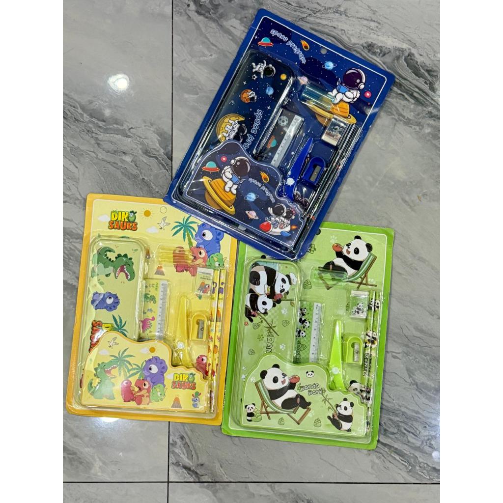 

Paket Alat Tulis Anak 9in1 Paket Alat Tulis Anak Stationery Set Kotak Pensil Astronot Dino Panda