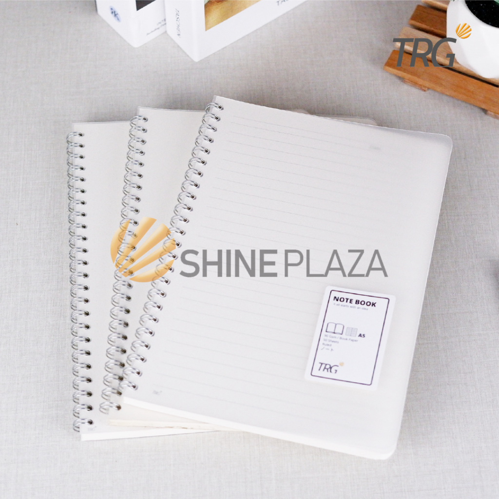 

TRG Buku Tulis Catatan A5 Bookpaper Motif Ruled Dotted Grid Plain NB-83 - Clear Cover Spiral Notebook TRG