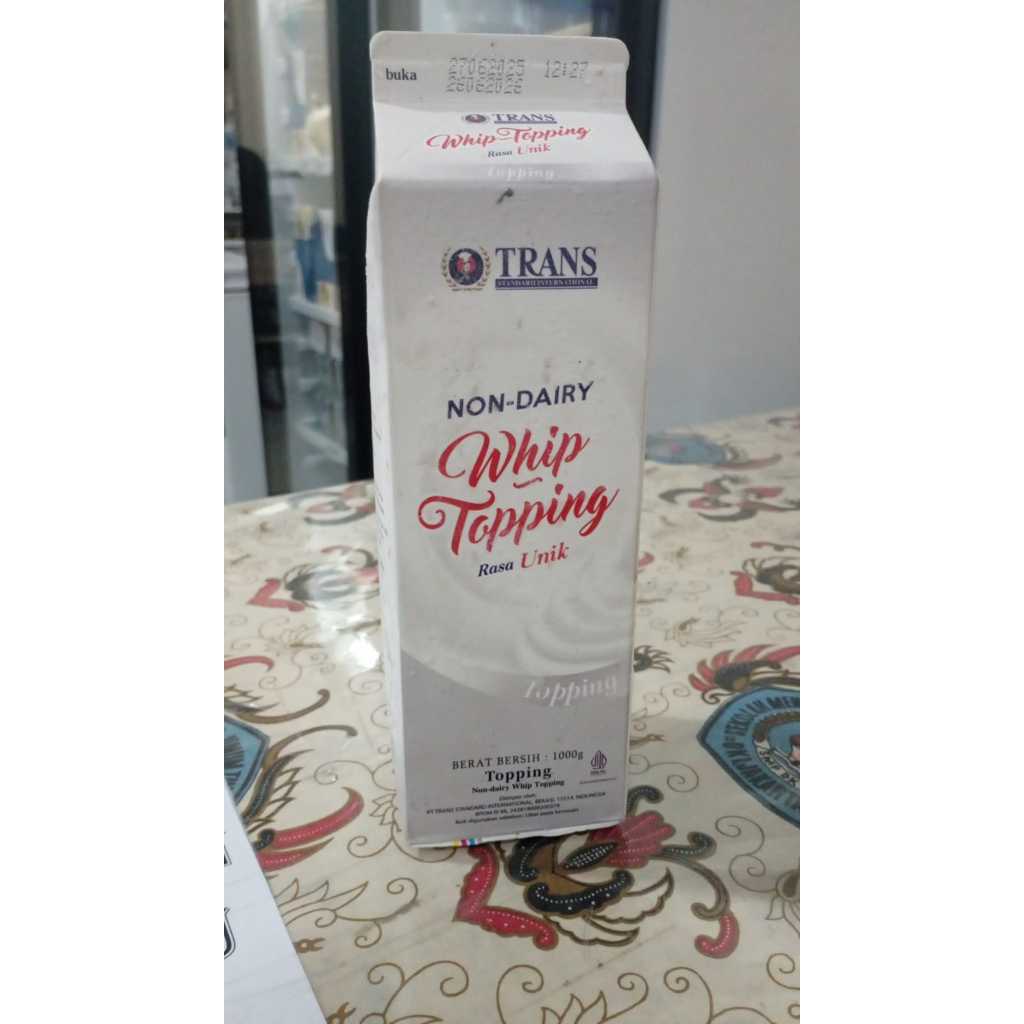 

Trans Non Dairy Whip Topping Rasa Unik Kemasan 1000g TBK Melly