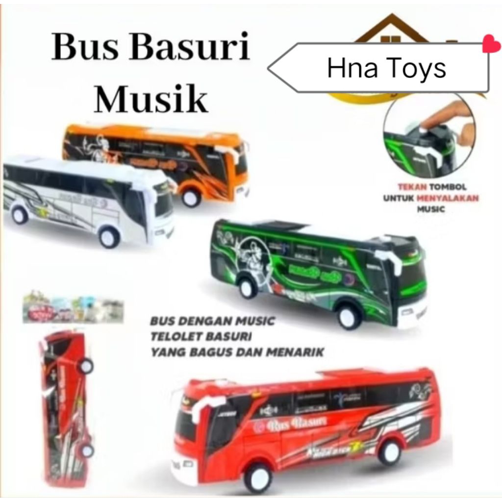 bus basuri telolet | mainan anak | bus telolet |ada suara