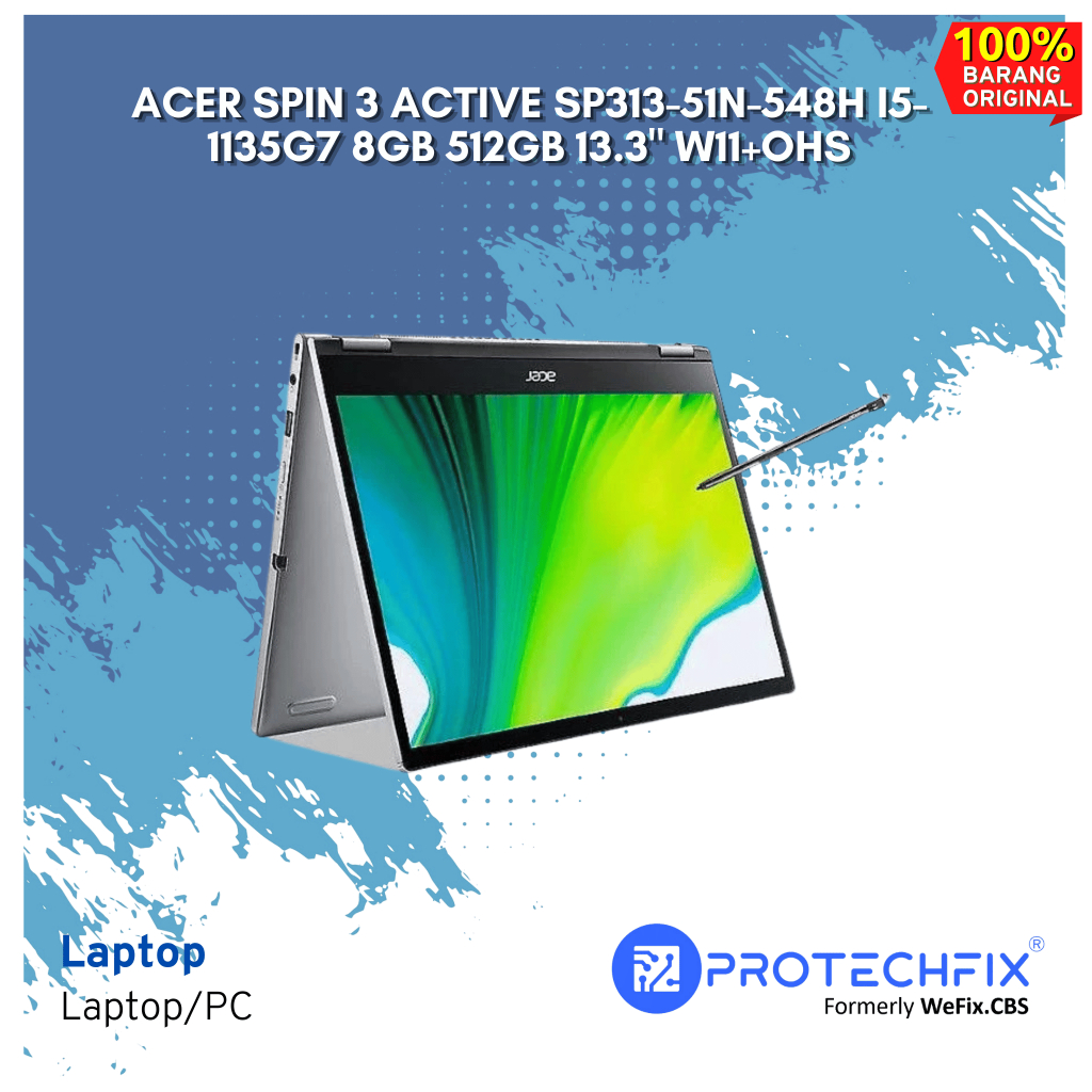 ACER SPIN 3 ACTIVE SP313-51N-548H I5-1135G7 8GB 512GB 13.3" W11+OHS