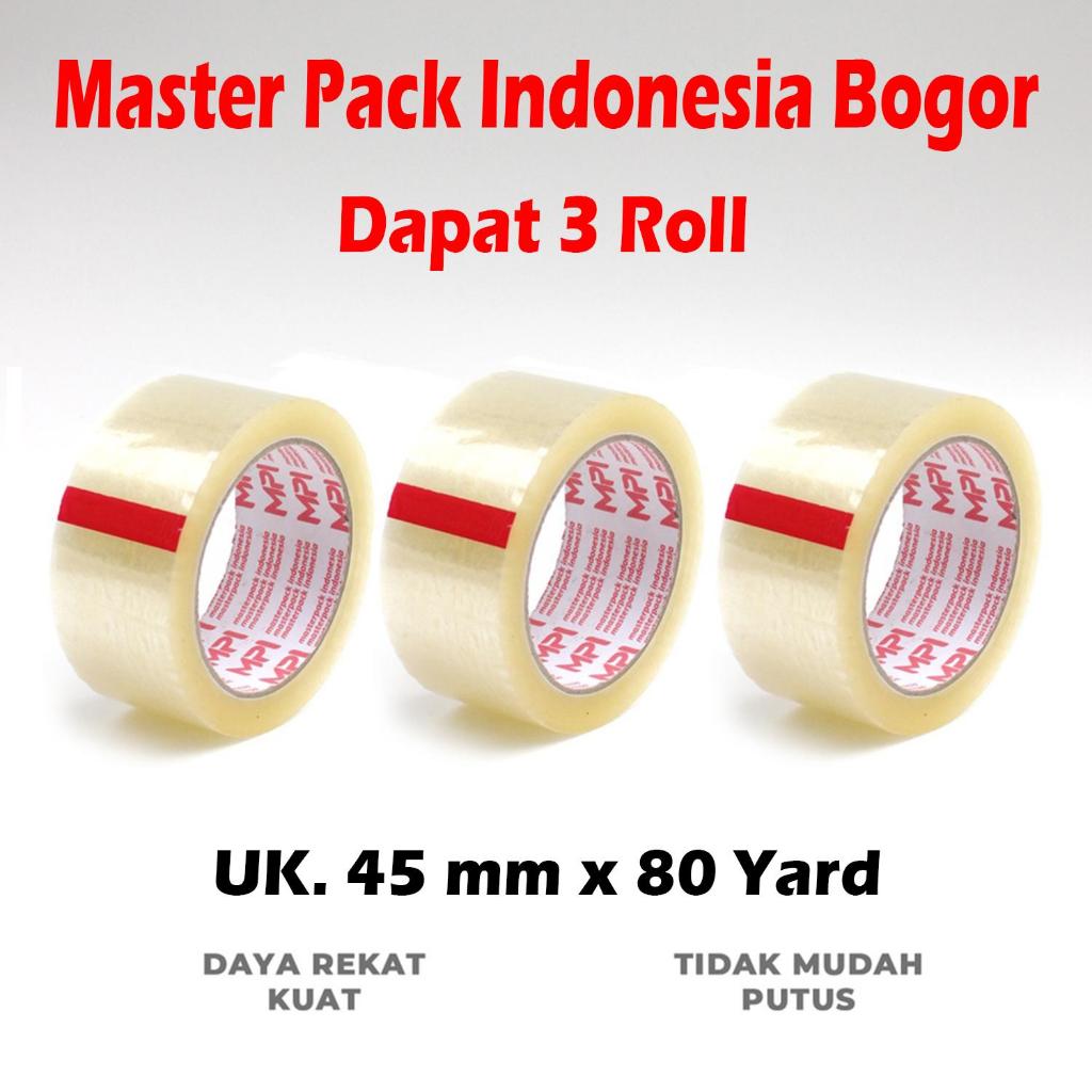 

[ 3 ROLL ] Lakban Bening UK 45 mm x 80 Yard / Lakban Packing