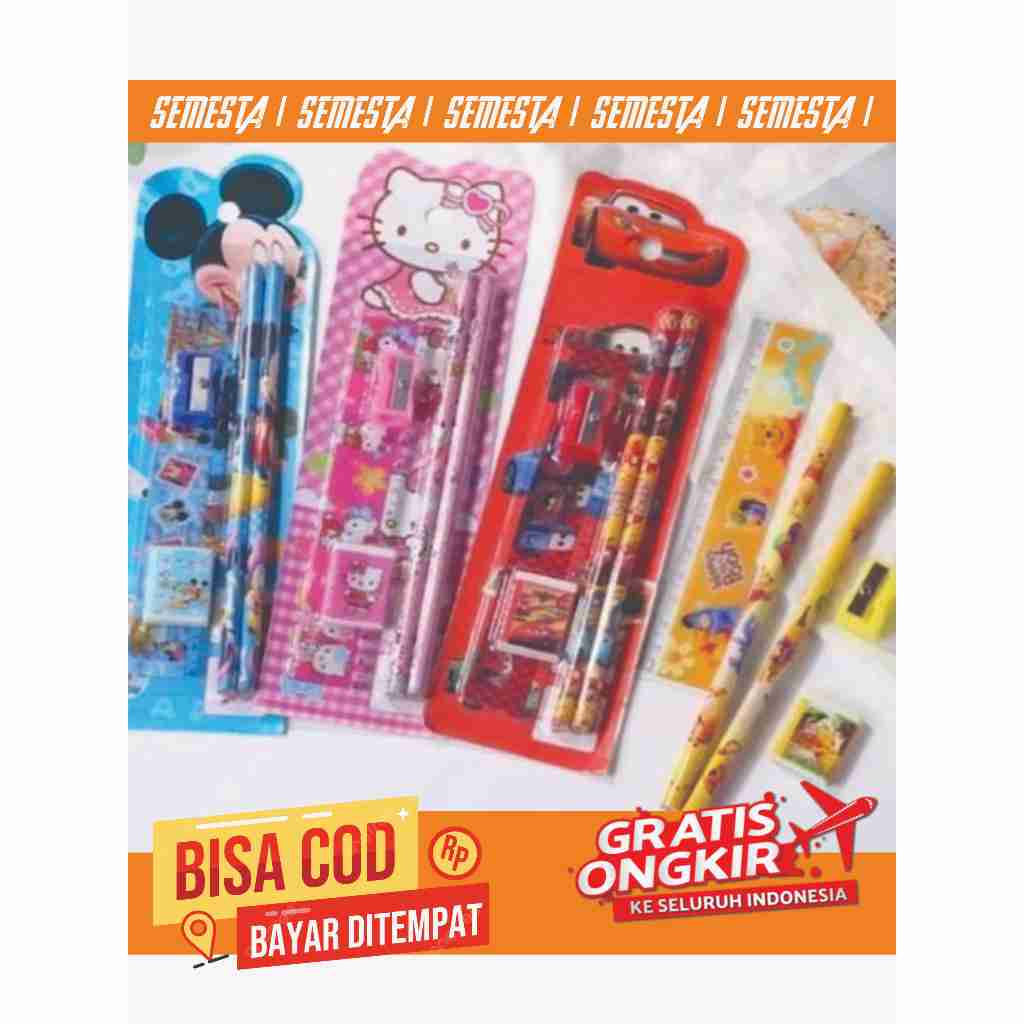 

Alat Tulis Set Anak Karakter Mini Lucu / Stationery Mini Anak Karakter serbaguna 5 in 1