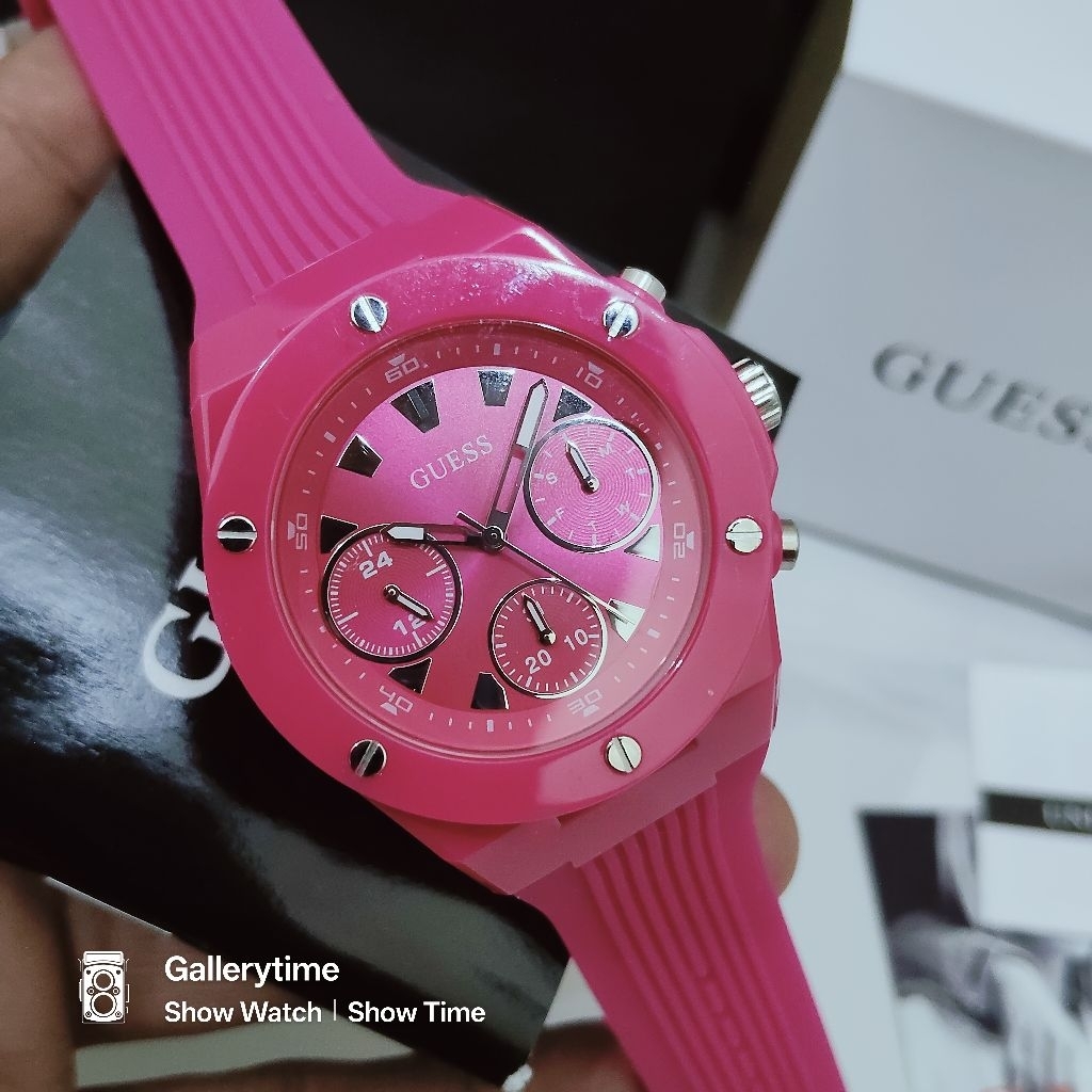 Guess Athena GW0255L3 Full Pink Original Jam Tangan Wanita
