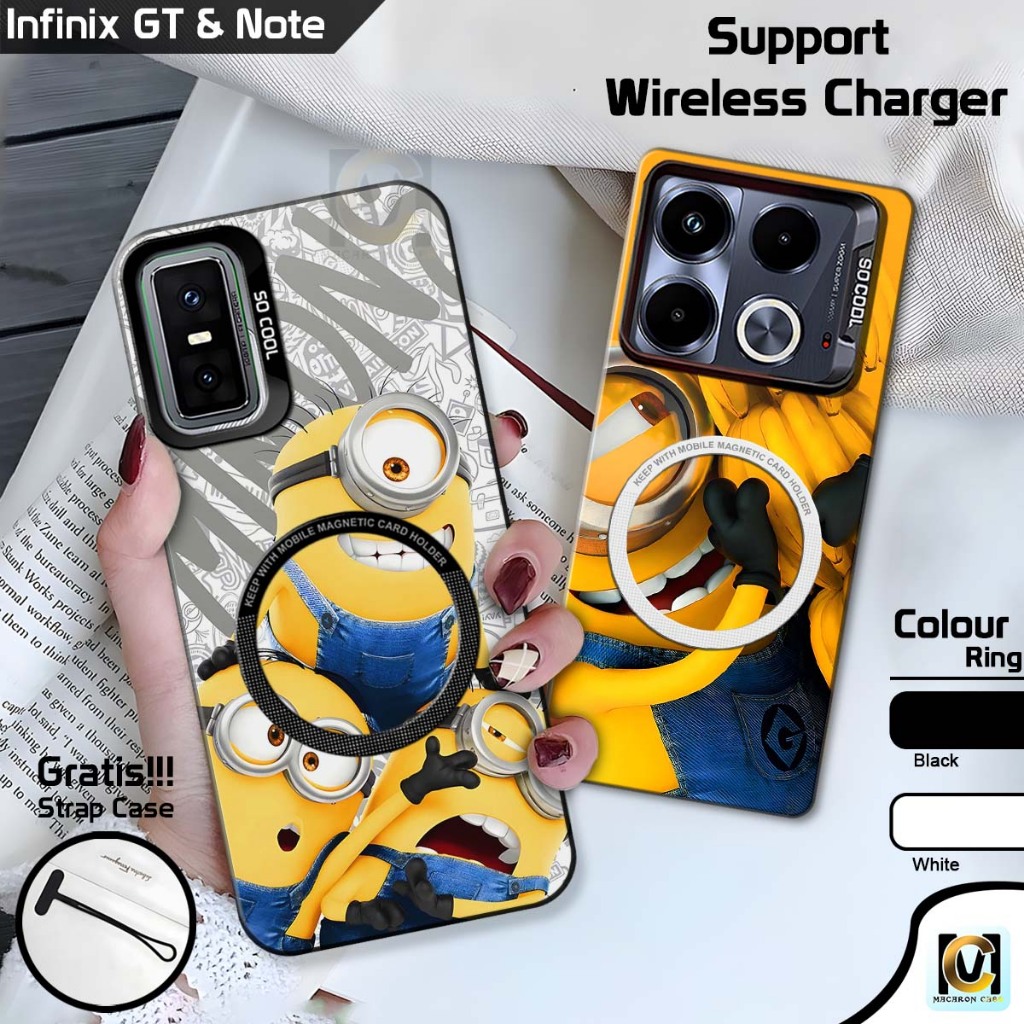 Case So Cool Infinix GT 30 Pro Terbaru 2025 Support Wireless Charger Motif Minion | SoftCase HP Infi