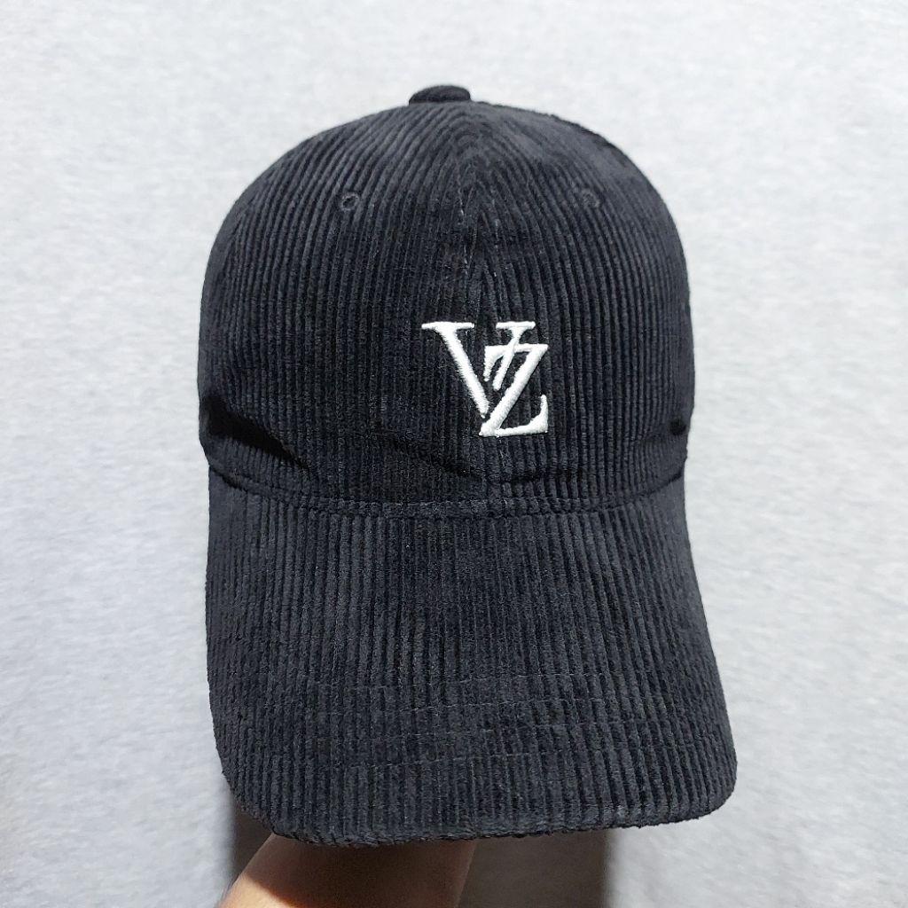 topi cap VARZAR 3D MONOGRAM LOGO CORDUROY black original