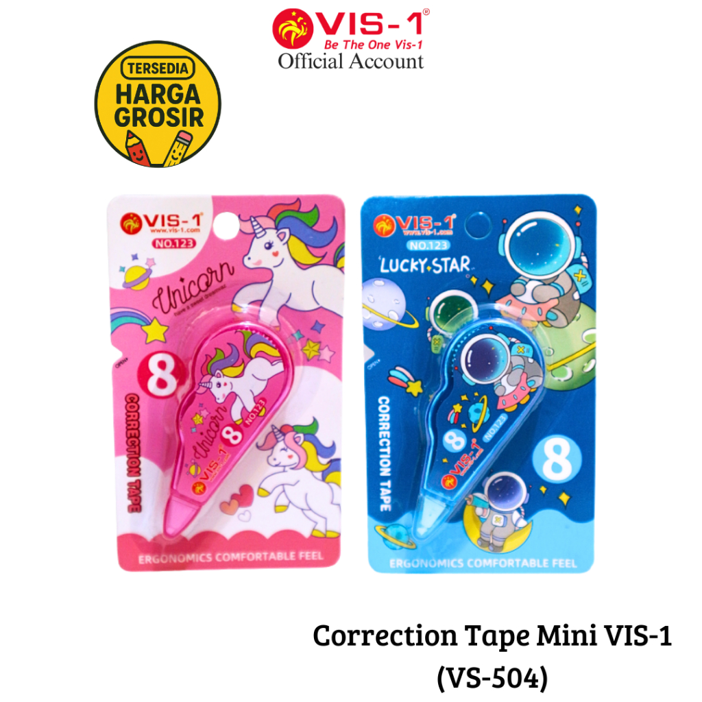 

VIS-1 Correction Tape Mini VS-504 / Tipe Ex Kertas / Stipo Kertas / Tipex