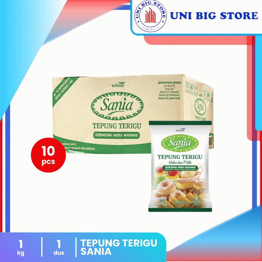 

SANIA Tepung Terigu Serbaguna 1 Kg x 10 pcs DUS General Purpose