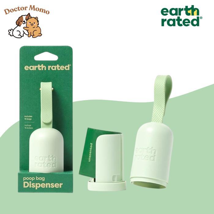 Earth Rated Poop Bag Dispenser with 15 Poop Bags Dog Recycle Dispenser Poo Anjing Unscented Bags