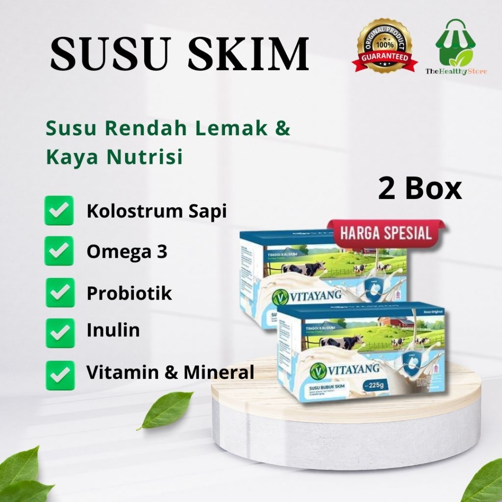 

Vitayang Susu Bubuk Skim Colostrum Sapi [15 sachet] | Rasa Original Rendah Lemak Kaya Protein