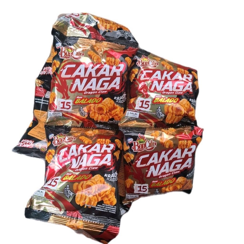 

SNACK BON CABE CAKAR NAGA LEVEL 15 RENCENG LEVEL 15 ISI 10 PCS X 25 GR murcee