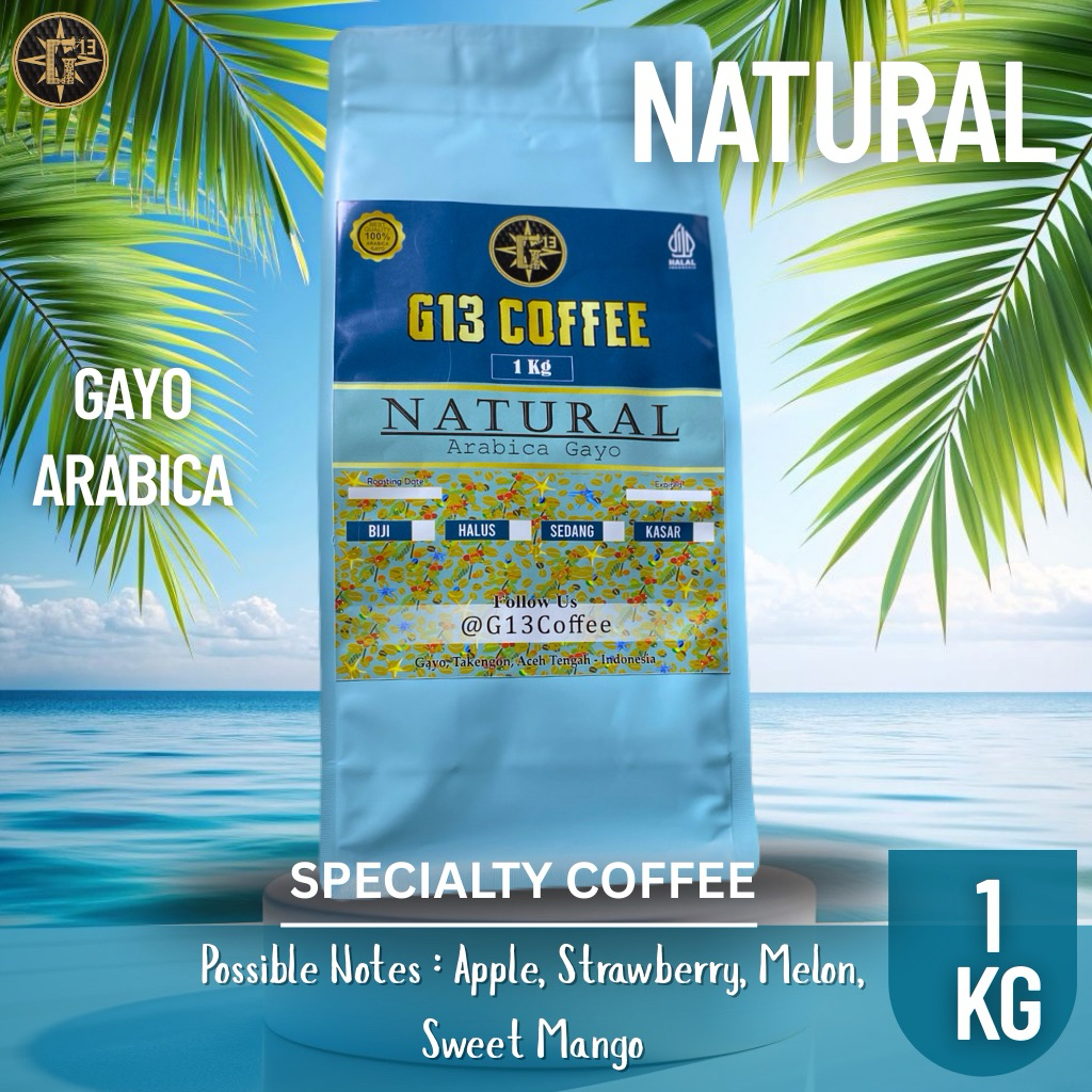

KOPI GAYO ARABICA NATURAL ACEH ARABIKA ROASTED BEAN BUBUK / BIJI 1 Kg