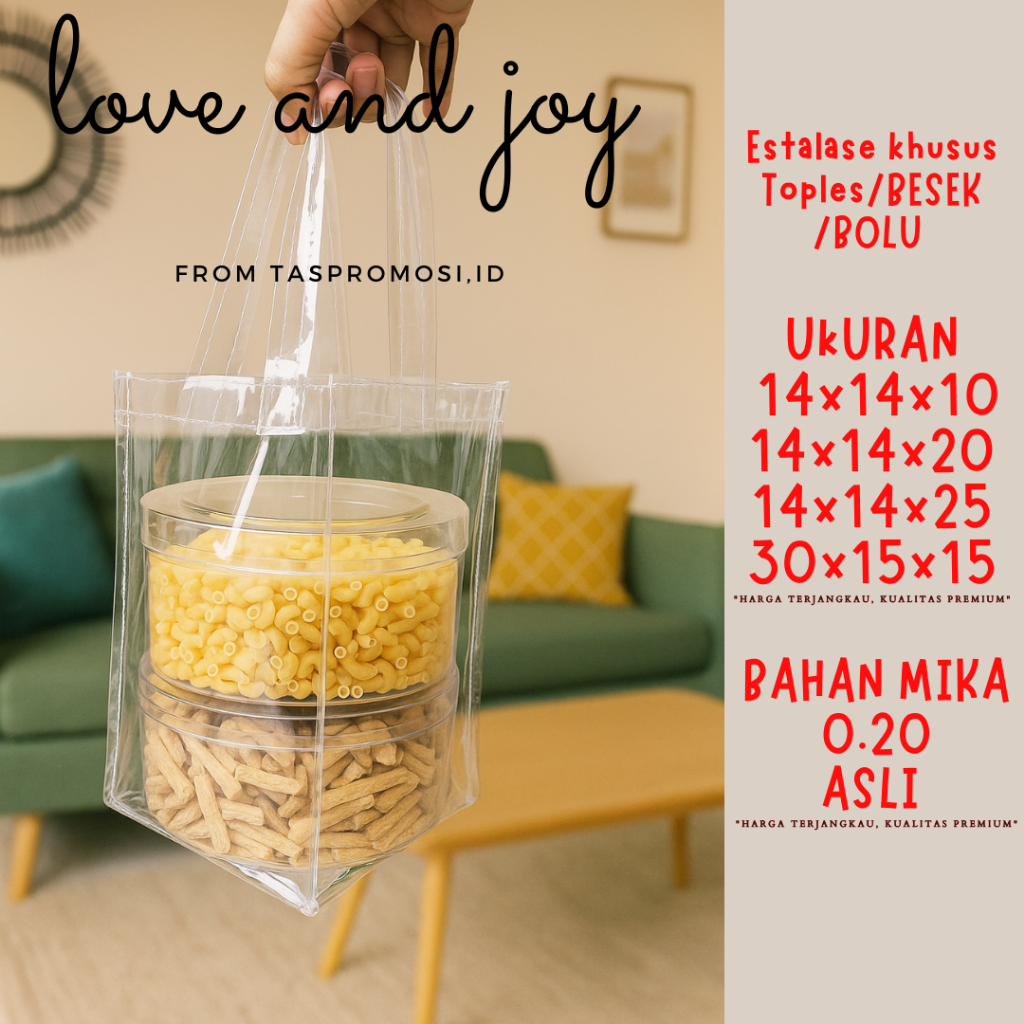TAS TOPLES NASTAR 500 250 gr Tas Plastik kue Nastar Tas toples /Tas goodie bag kue kering /TAS MIKA