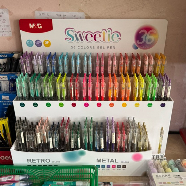 

M&G COLOURFUL Sweetie Gel Pen PULPEN GEL AGPH5603 0,5mm Ballpain Cetit Gel Pen Warna Warni Emas Gold Silver Hitam Merah