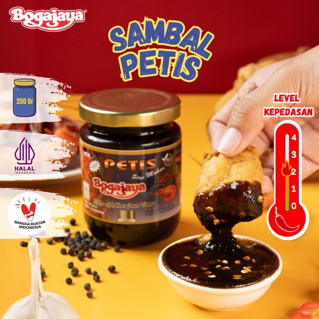 

BOGAJAYA Sambal PETIS UDANG 4 Botol 250Gr Siap Makan Oleh Oleh Khas Surabaya