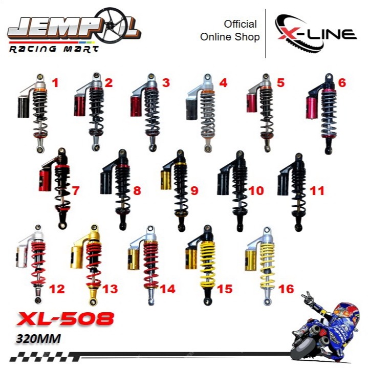 Xline Shock Sok Shockbreaker Belakang Tipe 508 Motor Bebek Tabung Atas 320L Original 100%