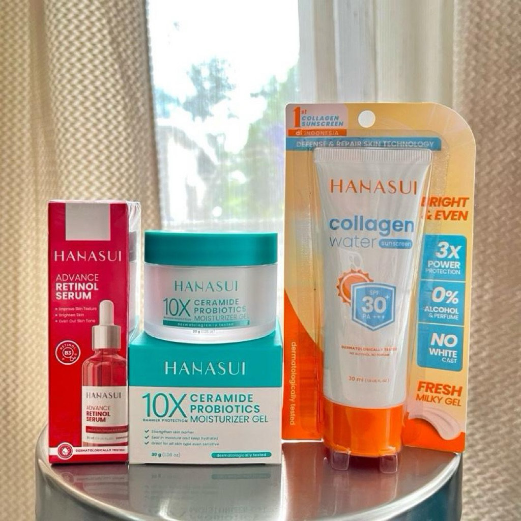 PAKET Hanasui Skincare 3In1 - Untuk Kulit Kusam, Kulit Belang & Flek Hitam - Serum Advance Retinol 2