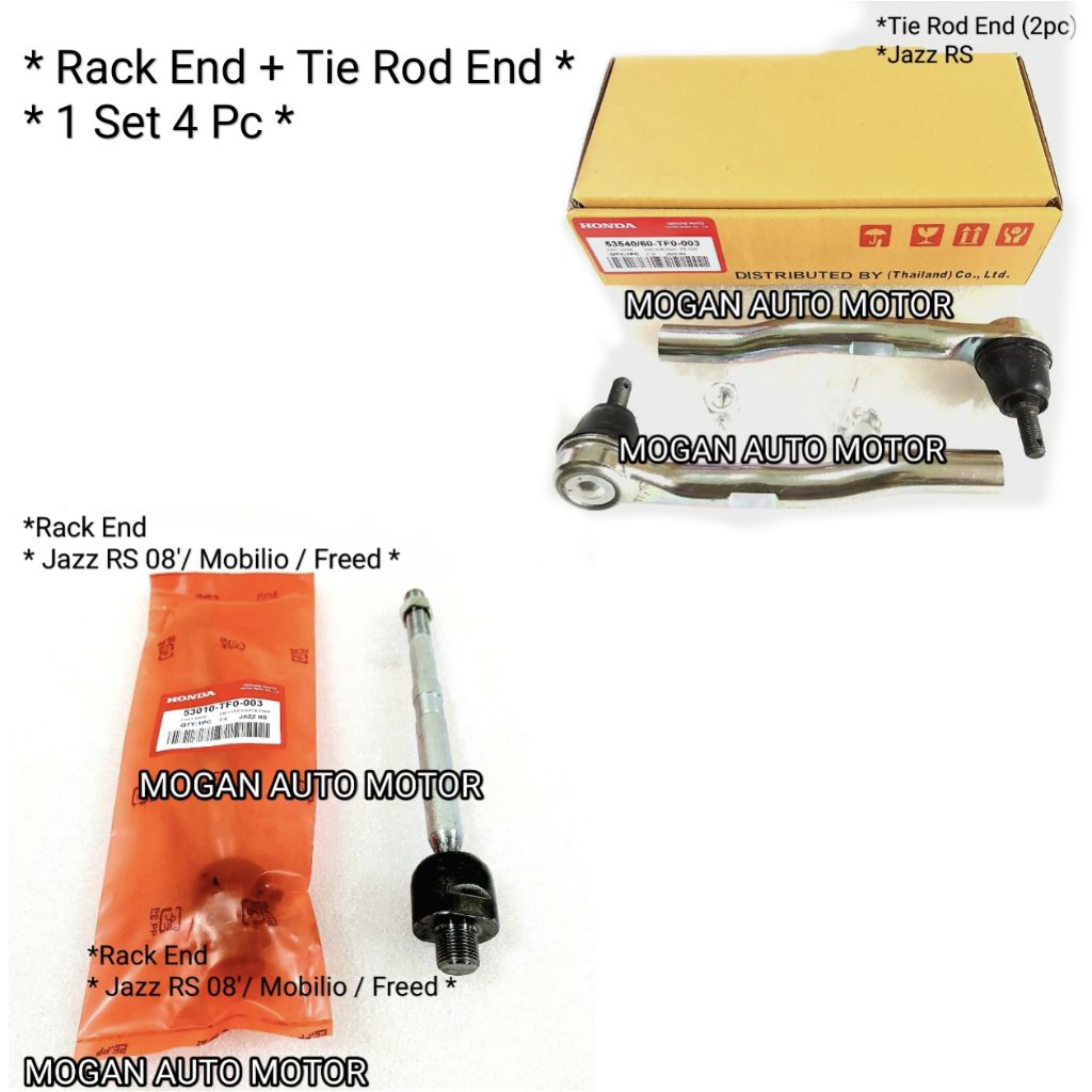 Paket Tie Rod End + Long Tie Rod Rack End Honda Jazz RS Mobilio Freed 2008-2014 Original 1 Set 4Pc