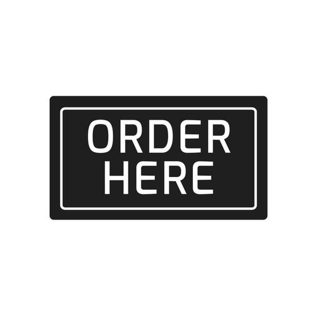 

sign stiker ORDER HERE / stiker order disini stiker petunjuk rambu - 15x10