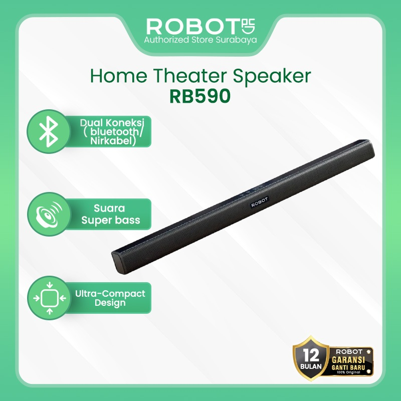 ROBOT Official | Speaker Soundbar TV Super Bass RB590 | Wireless Bluetooth 5.3 Home Theater Dual Con