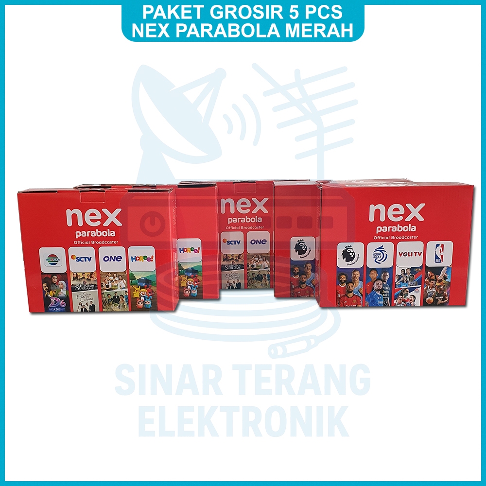 Receiver Nex Parabola Merah Grosir 5 Unit