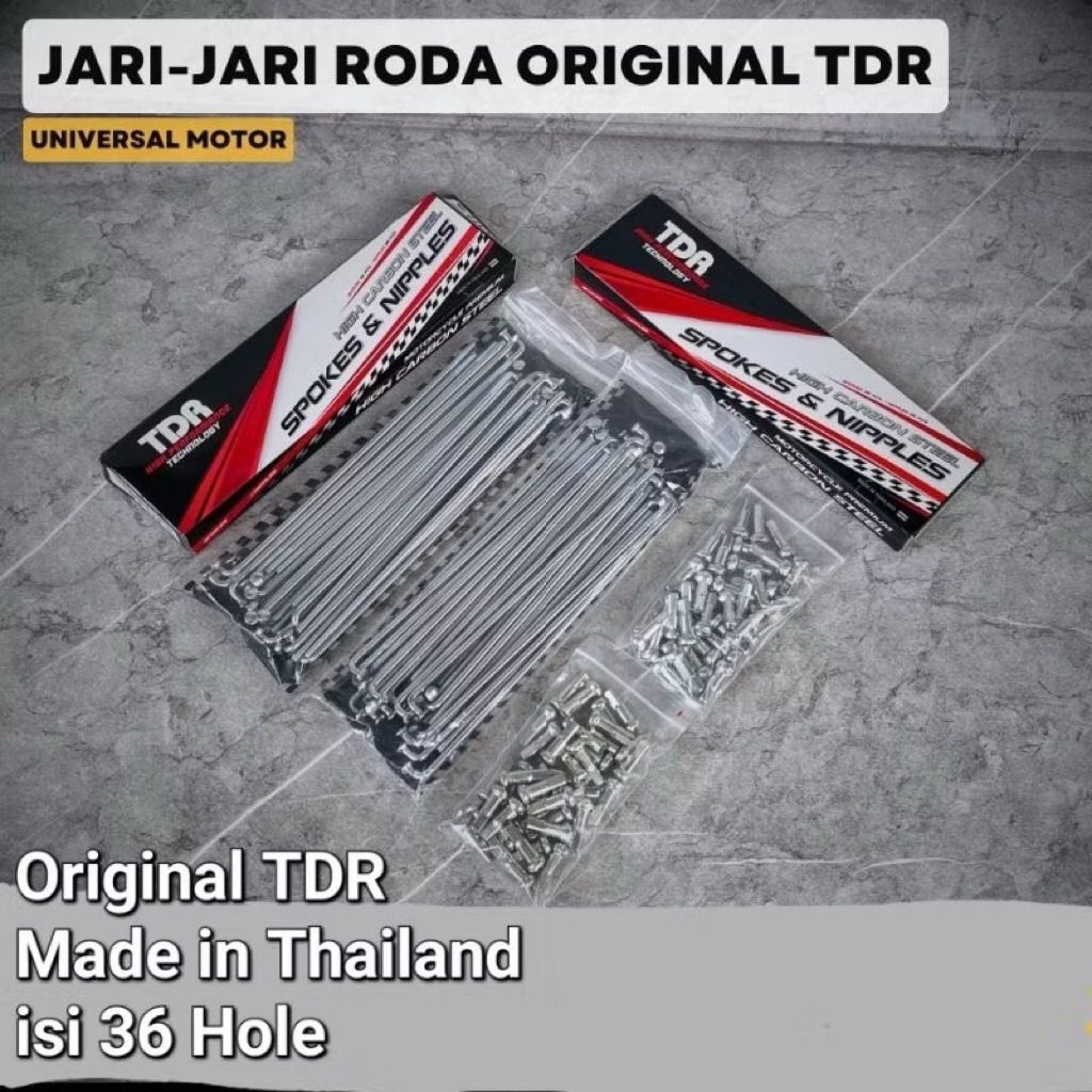 Jari-Jari TDR Chrome High Carbon Steel Spokes & Nipples Jari TDR Chrome 120, 130, 154, 157, 159, 164