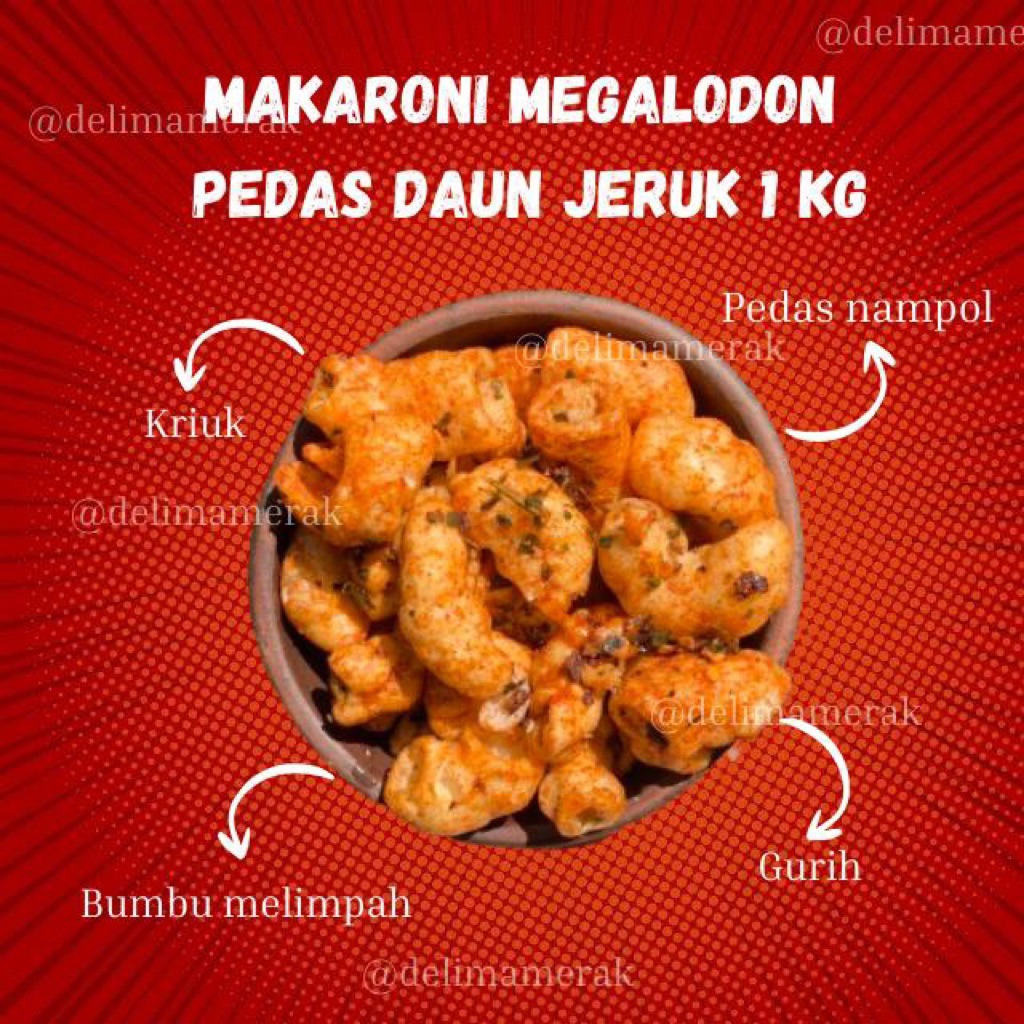 

Makaroni megalodon 1kg pedas daun jeruk