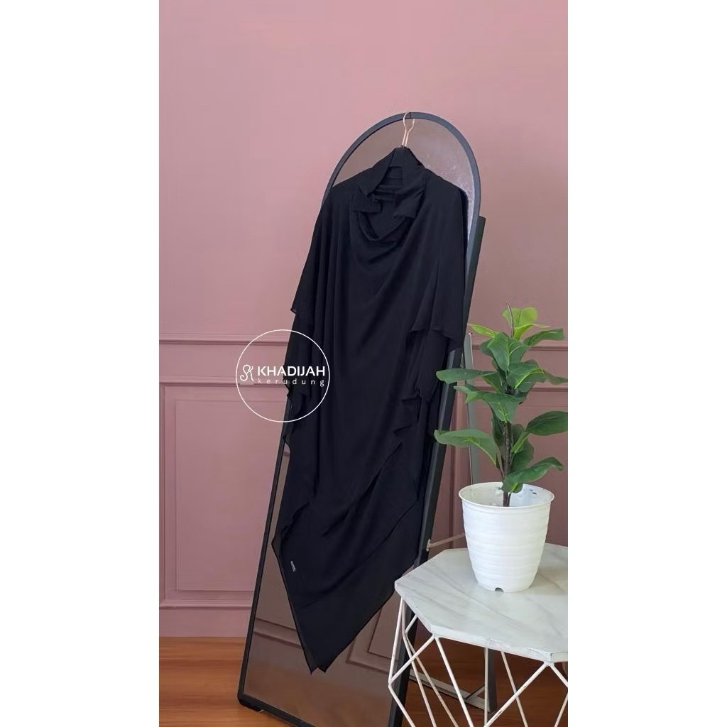 Preloved French Khimar FK Hitam Cerutty Babydoll Premium by Khadijah