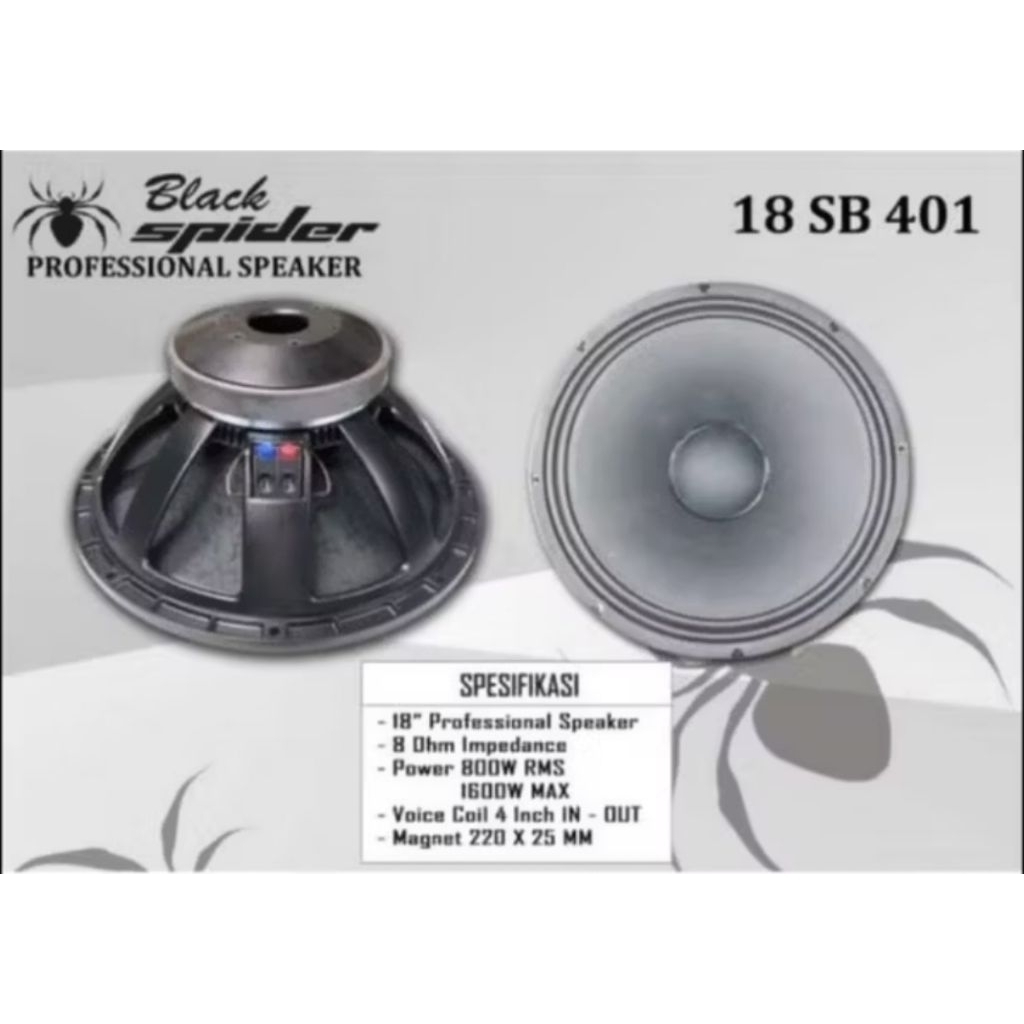 Speaker komponen blackspider 18 inch 18 sb 401 black spider18sb401