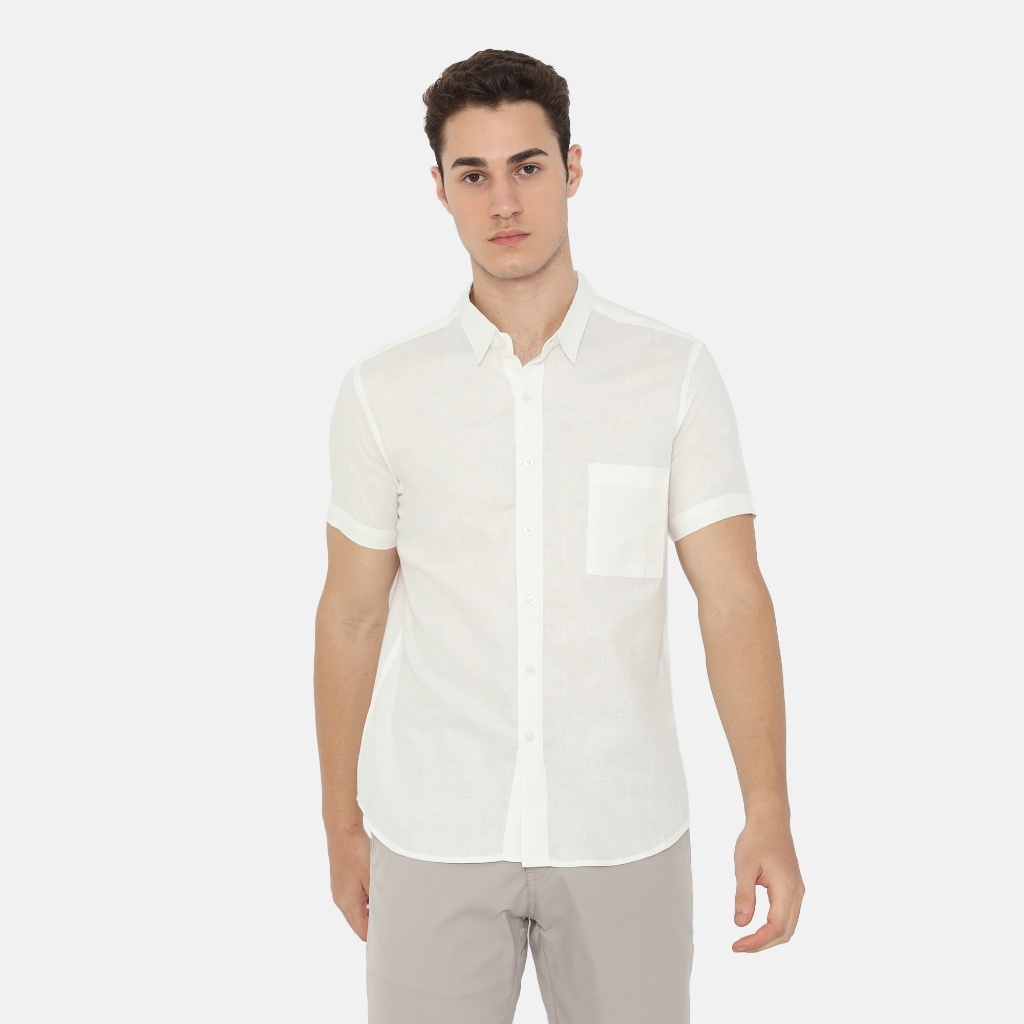 BAROSSO - Daytona Short Sleeve Regular Fit Casual Shirt | Kemeja Polos Lengan Pendek Kasual Pria - P