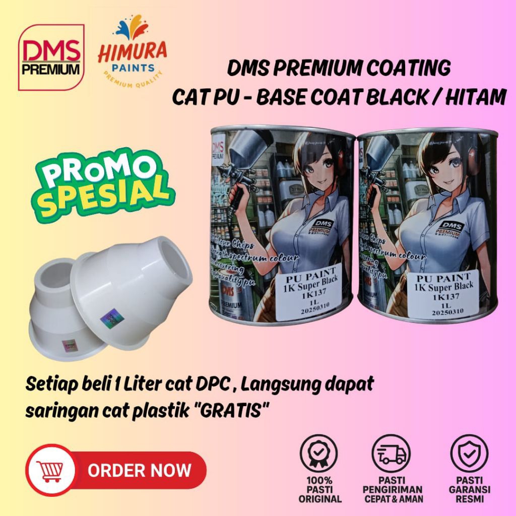 CAT PU HITAM SOLID DMS PREMIUM 1 LITER