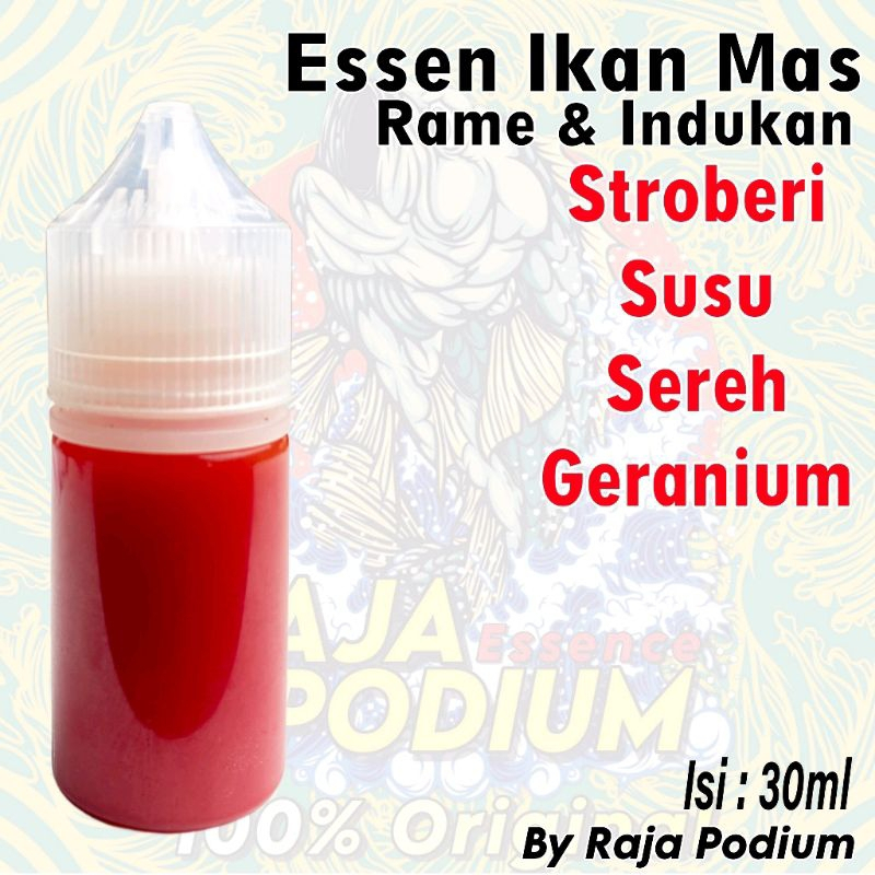 Essen Oplosan Ikan Mas Aroma Stroberi Susu Sereh Geranium Asli Original, Essen Ikan Mas Paling Gacor
