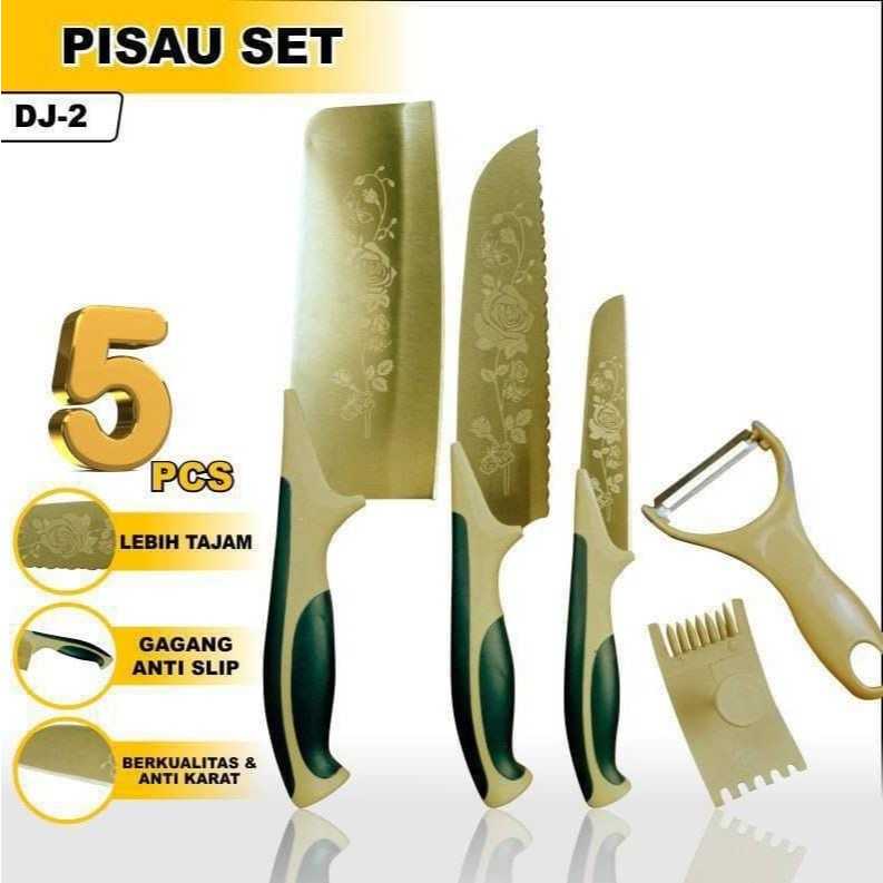 Set Pisau KITCHEN KNIFE SET GOLD