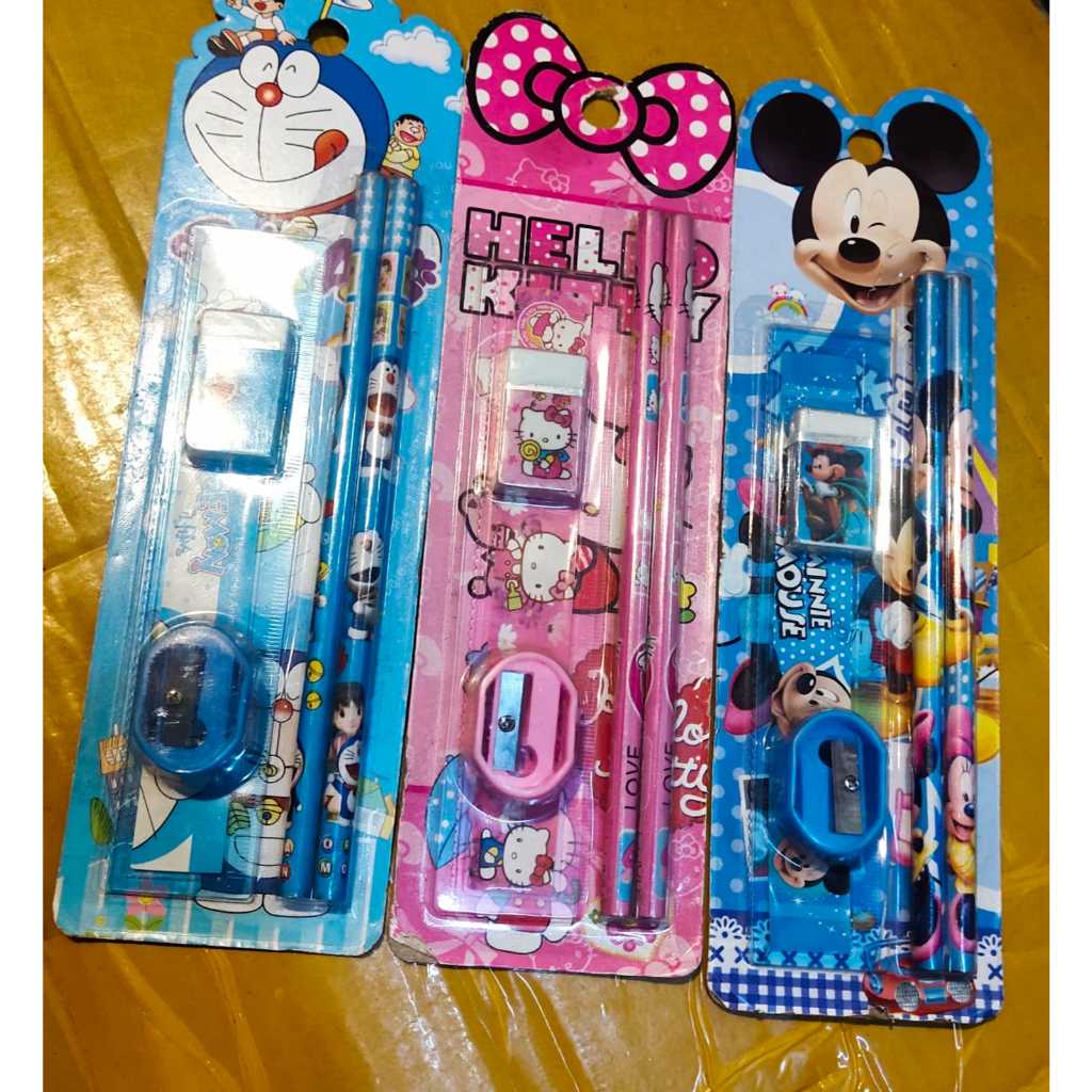 

Alat tulis pensil set / 1 Set Alat tulis / SET ALAT TULIS SEKOLAH 5 in 1 KARAKTER LUCU / MINI STATIONERY PENSIL PENGHAPUS PERAUT PENGGARIS