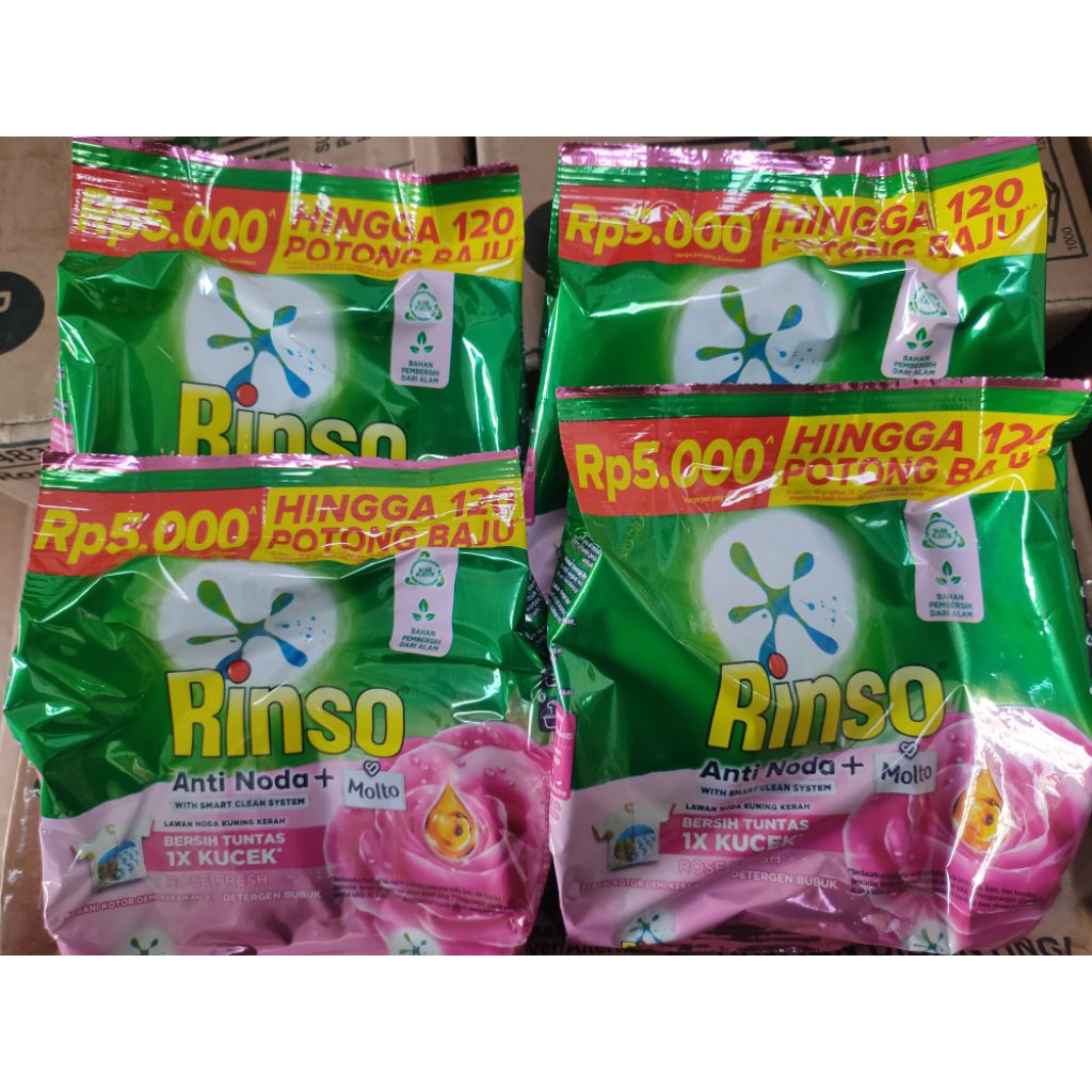 1 KARTON RINSO 195 GRAM ISI 18PCS [DETERGEN BUBUK] 1 DUS