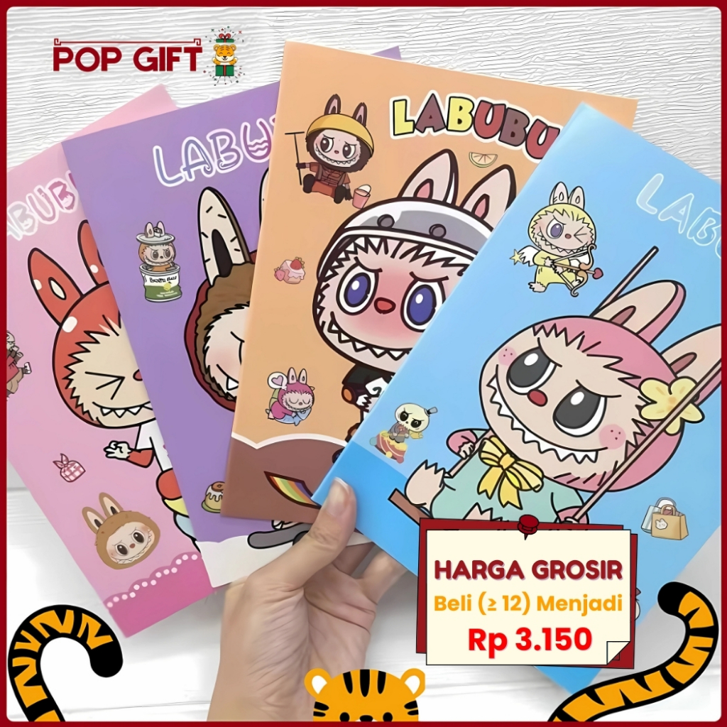 

PG Buku Tulis Aesthetic Notebook Karakter Labubu Lucu Buku Catatan Sekolah Buku Tulis Kertas A5 ATK