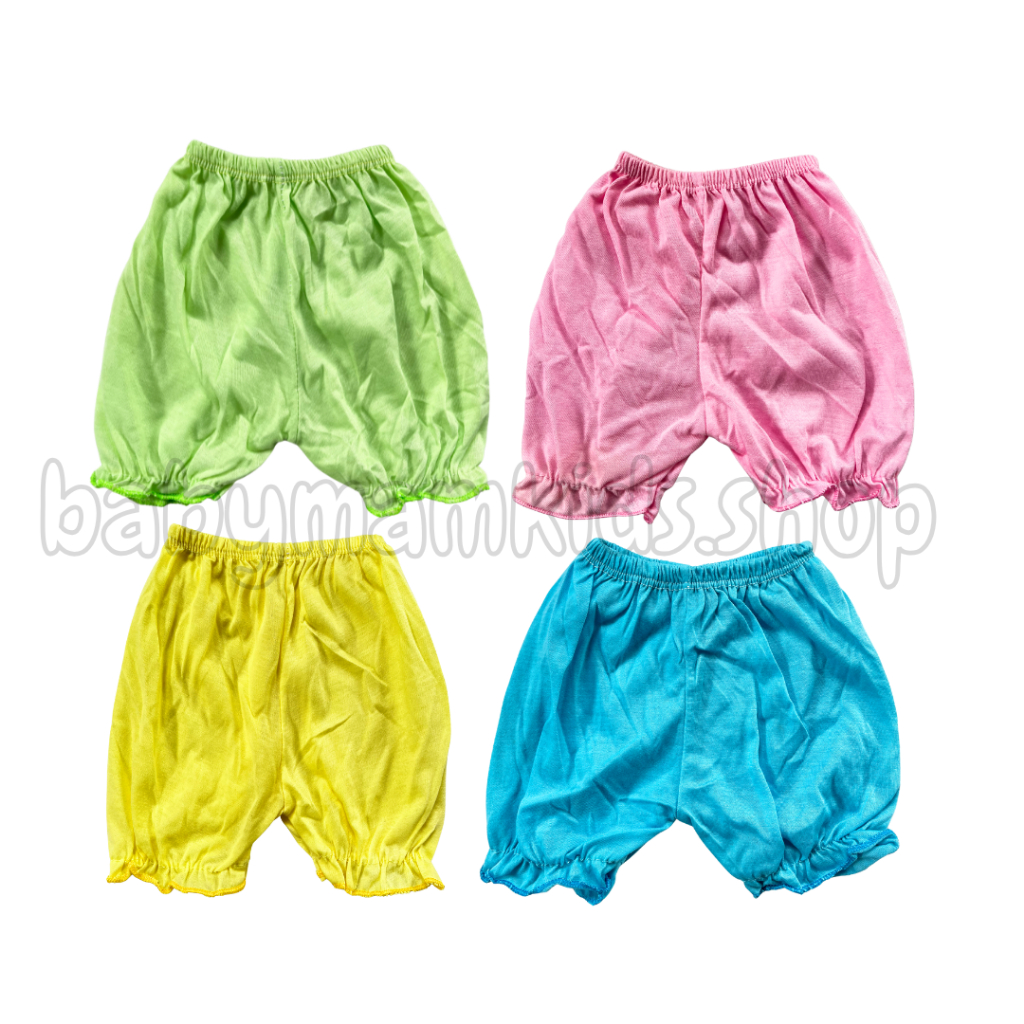 1 Lusin (12pcs) Celana Pendek Polos Bayi Perempuan
