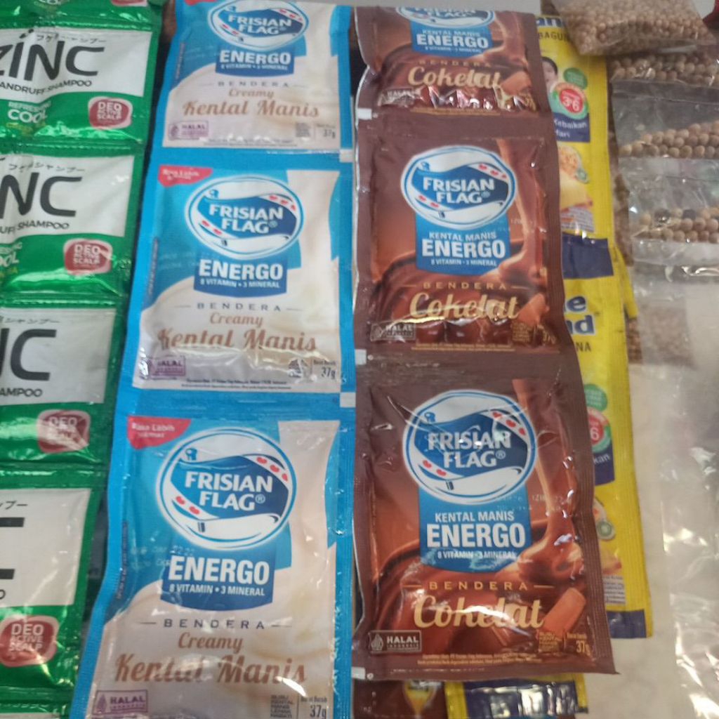 

Frisian Flag Susu kental Manis rasa coklat dan Creamy Susu Bendera Sachet