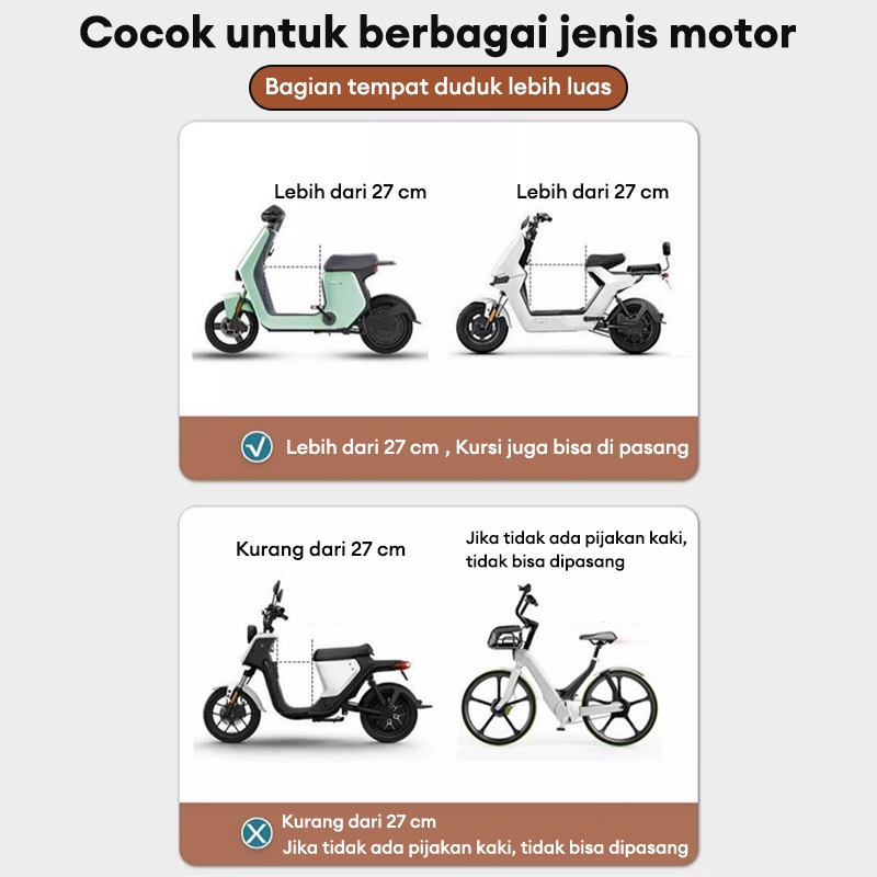 New kursi motor anak matic boncengan anak motor matic dengan sandaran tangan dan sandaran punggung