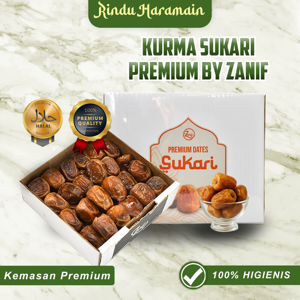 

Rindu Haramain - Kurma Raja Sukari Premium High Organic Quality 250gr 500gr / 1Kg Ekslusif by Zanif
