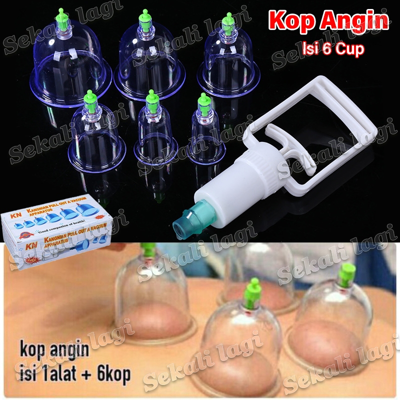 Alat bekam isi 6 pcs Kop Angin Kangzhu isi 6 Kop Bekam MURAH Berkualitas Original Tebal Kang Nian