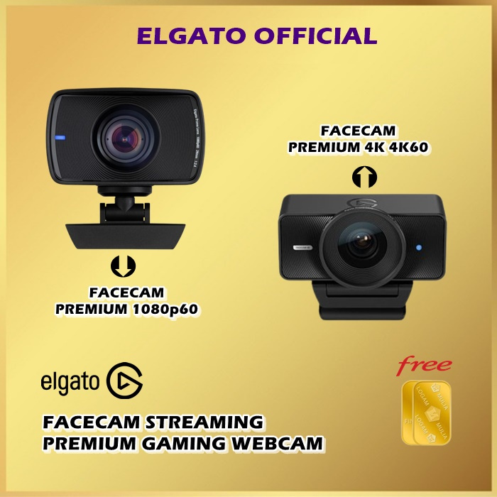 Elgato Facecam 4K 4K60 / Full HD 1080P 60fps Streaming Premium Gaming Webcam FACE CAM