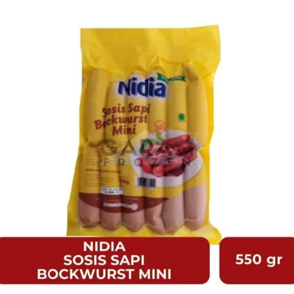 

Nidia sosis sapi bakar mini bockwurst isi 12 550g